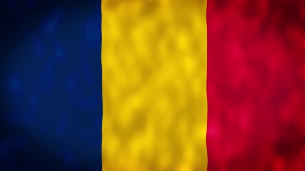 Chad Flag Mávání Animace Chadova Vlajka Vlaje Větru Národní Vlajka — Stock video