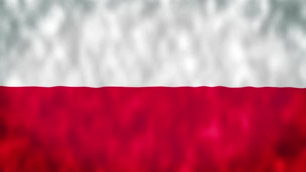 Bandeira Nacional Polónia Animação Loop Sem Costura Bandeira Polônia Varsóvia — Vídeo de Stock