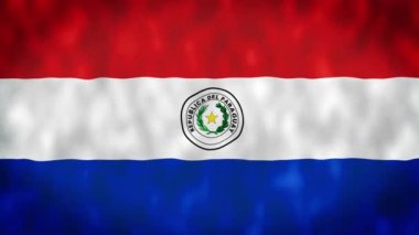 Paraguay bayrağı rüzgârda dalgalanırken 4K Ulusal Bayrak 'ta yüksek kalitede dalgalanır. Paraguay bayrağının kusursuz döngü animasyonu.