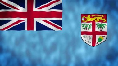 Fiji bayrağının animasyonu. 4 bin. Fiji bayrağı dalgalanıyor, Fiji Cumhuriyeti bayrağı canlandırılıyor