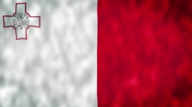 Malta bayrağı. Malta ulusal bayrak videosu. 3 Boyutlu Malta bayrağı kusursuz döngü video canlandırması.