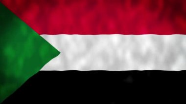 Sudan bayrağı rüzgarda dalgalanır, Sudan 'ın ulusal bayrağı 3d dalgalanır, 4k çözünürlükte. Yüksek kalite 4k görüntü