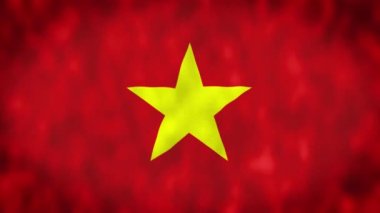 Vietnam bayrağı rüzgarda dalgalanıyor. Kusursuz döngü. 4 bin. Vietnam bayrağı.