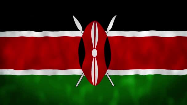 Kenya Vlag Zwaait Met Animatie Nationale Vlag Van Kenia Naadloze — Stockvideo