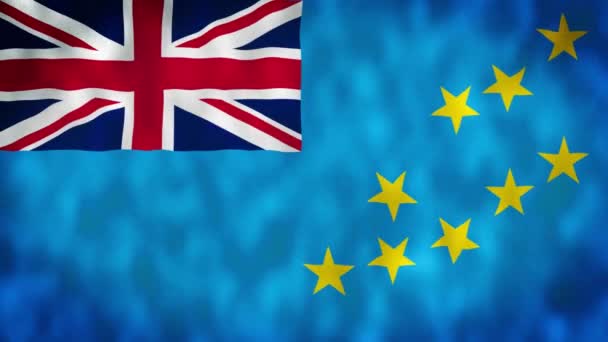 Tuvalus Flagga Tuvalu Flagga — Stockvideo