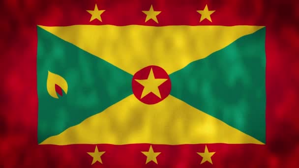 Flaga Grenady Flaga Machająca Flaga Grenady Flaga Grenady Animacja Machająca — Wideo stockowe