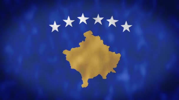 Анимация Размахивания Флагом Косово Знак Бесшовной Анимации Цикла Косово Фон — стоковое видео