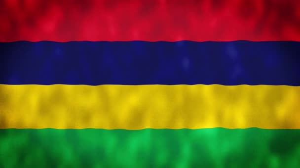 Nationaal Geanimeerd Teken Van Mauritius Geanimeerde Mauritius Vlag Mauritius Vlag — Stockvideo