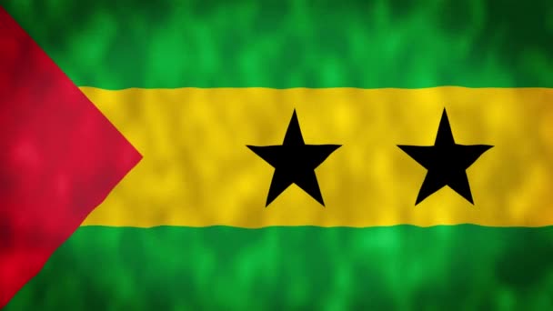 Vlajka Sao Tome Principe Mává Animací Sao Tome Princův Prapor — Stock video