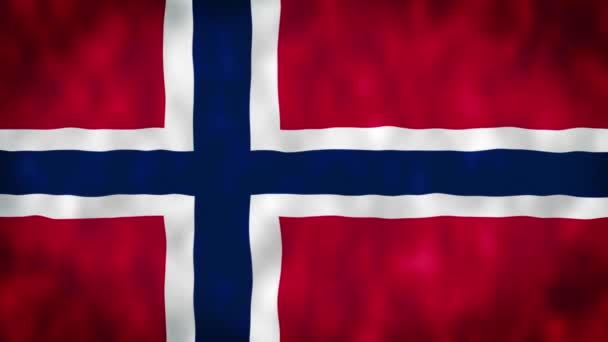 Norges Nationalflagga Sömlös Loop Animering Norsk Flagga — Stockvideo