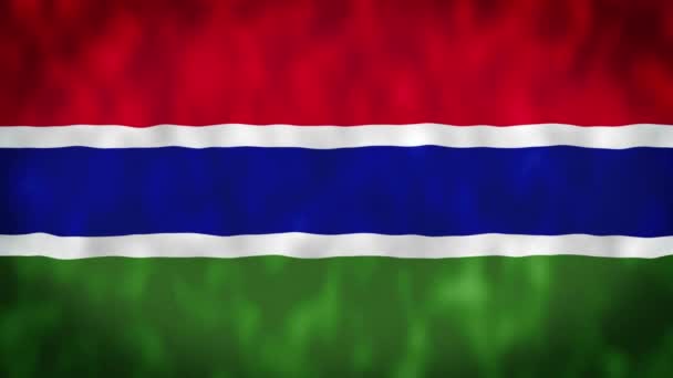 冈比亚飘扬的旗帜 冈比亚国旗 冈比亚飘扬的旗帜 冈比亚国旗4K图案 — 图库视频影像