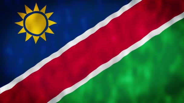 Namibias Flagga Hög Kvalitet Upplösning Namibia Viftande Flagga Namibia Flagga — Stockvideo