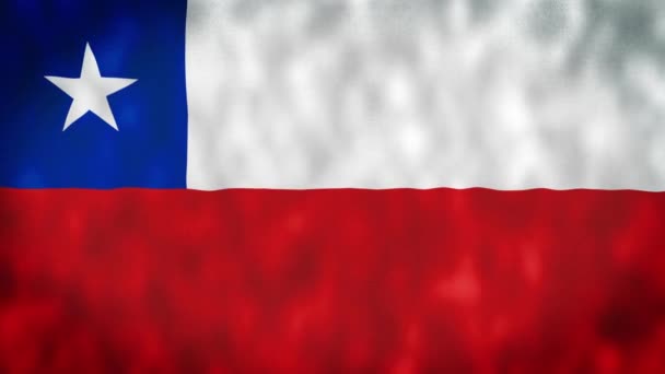 Чили Размахивает Флагом Национальный Чилийский Флаг Знак Чили Мультипликация Морщин — стоковое видео