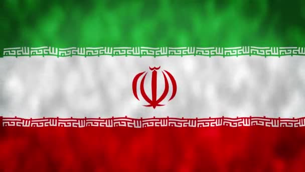 이란의 국기가 바람에 나부끼고 있습니다 장면을 찍었습니다 바람에 흔들리고 — 비디오