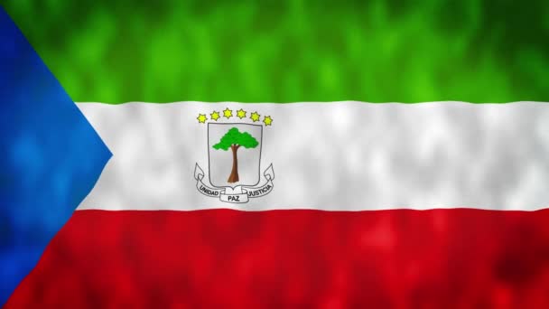 Flagge Äquatorialguineas Weht Wind Loop Flagge Äquatorialguineas — Stockvideo
