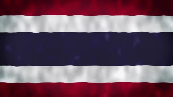 Thailands Flagga Thailands Flagga Viftar Vinden Realistisk Flagga Bakgrund Loopas — Stockvideo
