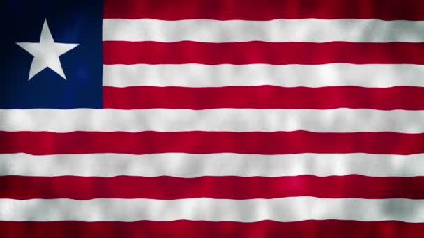 Libéria Acenando Bandeira Libéria Bandeira Bandeira Libéria Acenando Animação Libéria — Vídeo de Stock