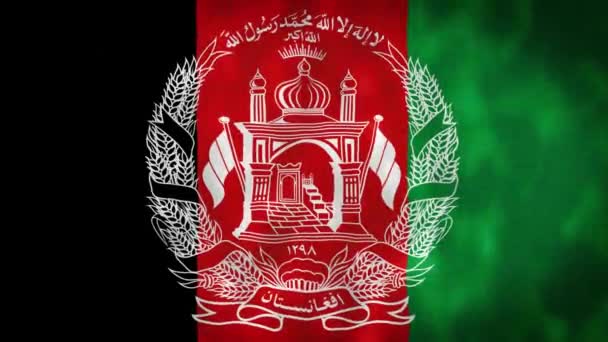 Afghánská Vlajka Mává Animací Afghánská Vlajka Vlála Větru Státní Vlajka — Stock video