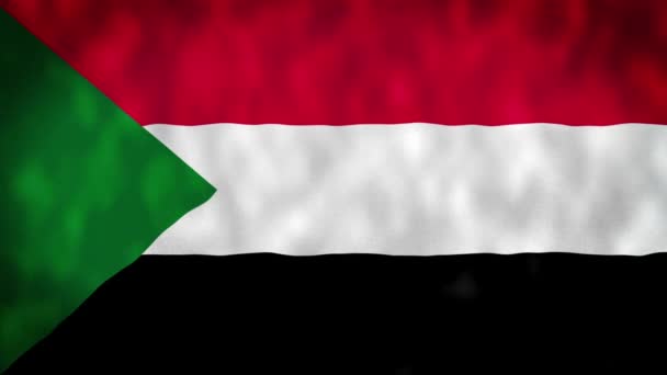 Sudanese Flag Flutters Wind Close National Flag Sudan Flutters Resolution — Stock Video