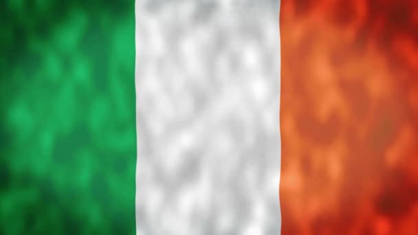 Ірландський Прапор Безшовна Махаючи Анімацією Підписання Ірландської Анімації Безшовного Петлі — стокове відео