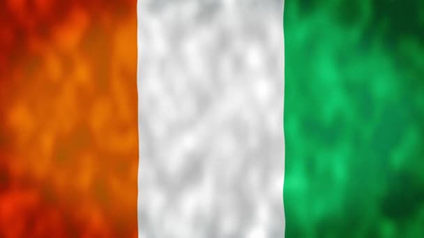 Flagga Elfenbenskusten Vinden Närbild Den Nationella Flaggan Elfenbenskusten Upplösning Högkvalitativ — Stockvideo