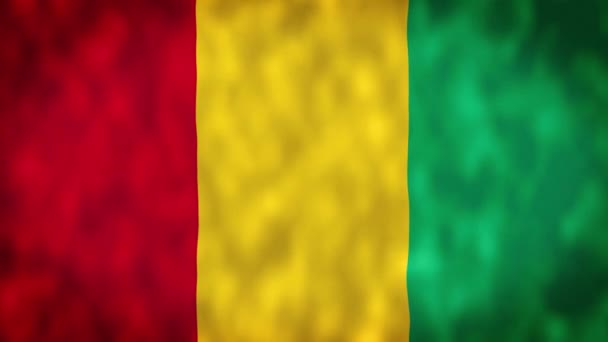 Guineai Nemzeti Zászló Videó Guinea Zászló Hullámzó Zökkenőmentes Hurok Videó — Stock videók