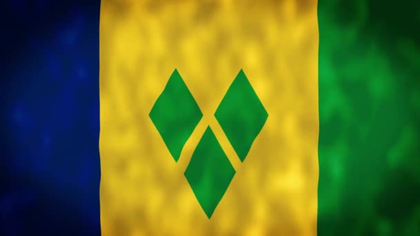 Saint Vincent Grenadines Dalgalanan Bayrağı Saint Vincent Grenadines Bayrağı Saint — Stok video
