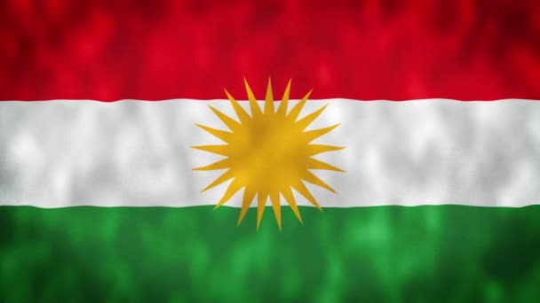 伊拉克库尔德斯坦国旗 优质4K解像度 — 图库视频影像