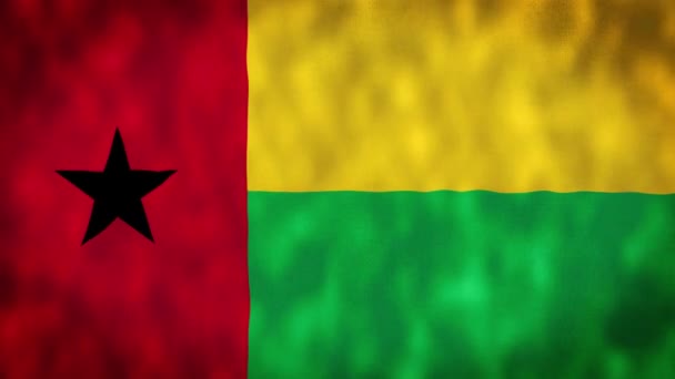 Gine Bissau Dalgalanan Bayrak Gine Bissau Bayrağı Gine Bissau Dalgalanan — Stok video