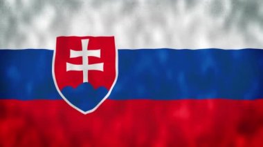 Bratislava, Slovakya. Slovakya Ulusal Bayrağı. Slovakya bayrağının 4K kusursuz döngü animasyonu.