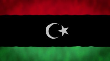 Libya Dalgalanan Bayrağı, Libya Bayrağı, Libya Bayrağı Dalgalanan 4k Animasyon, 2D Libya bayrağı kesintisiz video animasyonu.
