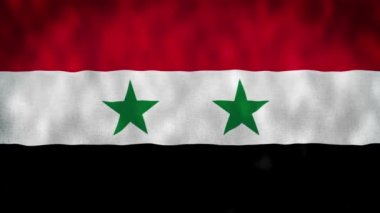 SYRIA Ulusal Bayrağı. Suriye bayrağının 4K kusursuz döngü animasyonu.