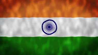 Hint bayrağının kusursuz döngü animasyonu. 4K Hindistan bayrağı Connaught Place 'de dalgalanıyor mavi gökyüzü, Hindistan bayrağı dalgalanıyor, Bağımsızlık Günü' nde Hindistan bayrağı sallanıyor ve Hindistan Cumhuriyeti Günü