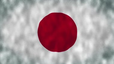 Japon bayrağının güzel bir görüntüsü. 2D bayrak sallama videosu. Japon bayrağı 4K çözünürlüğü. Japon bayrağı 4k yakın çekim videosu.