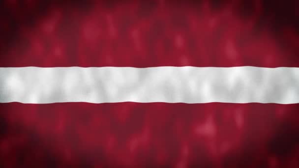 Флаг Латвии Размахивает Анимацией Флаг Латвии Размахивает Ветром Государственный Флаг — стоковое видео