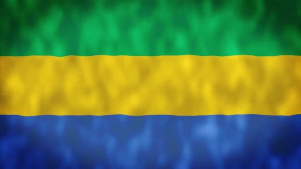 Gabon Dalgalanan Bayrak Gabon Bayrağı Gabon Dalgalanan Bayrak Animasyonu Gabon — Stok video