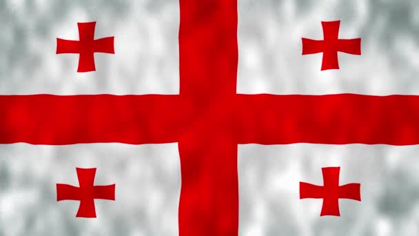 Georgia Ondeando Textura Bandera Tela Bandera Fondo Animación Tiflis Georgia — Vídeo de stock