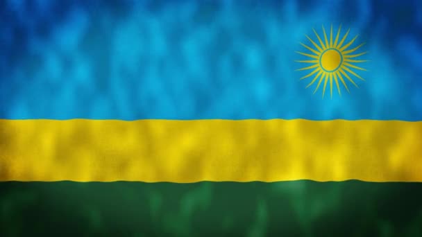 Ruanda Sallanan Bayrağı Ruanda Bayrağı Ruanda Dalgalanan Bayrağı Ruanda Bayrağı — Stok video