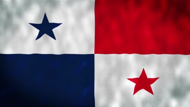 Bandera Panamá Bandera Nacional Panameña Ondeando Signo Animación Bucle Sin — Vídeos de Stock