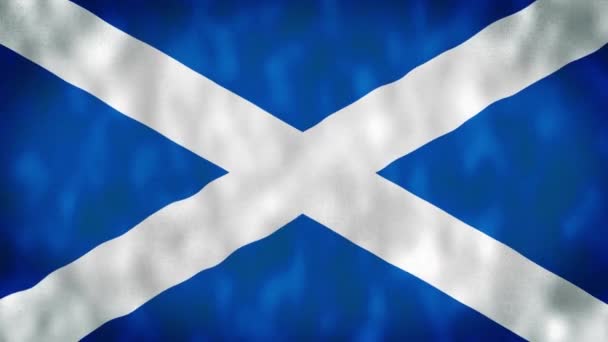 Skottland Flagga Rörelse Loop Video Vinka Vinden Realistisk Skotsk Flagga — Stockvideo