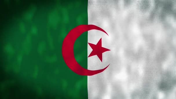 Algerien Flagge Schwenken Algerien Flagge Schwenken Algerien Flagge Schwenken Animation — Stockvideo