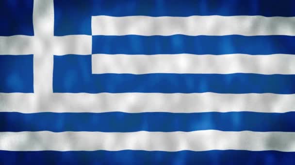 Grecka Flaga Machająca Nagraniu Wiatru Realistyczne Tło Greckiej Flagi Grecja — Wideo stockowe