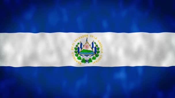 Флаг Сальвадора Размахивает Анимацией Флаг Сальвадора Размахивает Ветру Государственный Флаг — стоковое видео