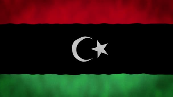 Libyen Viftande Flagga Libyen Flagga Libyens Flagga Viftande Animation Libyen — Stockvideo