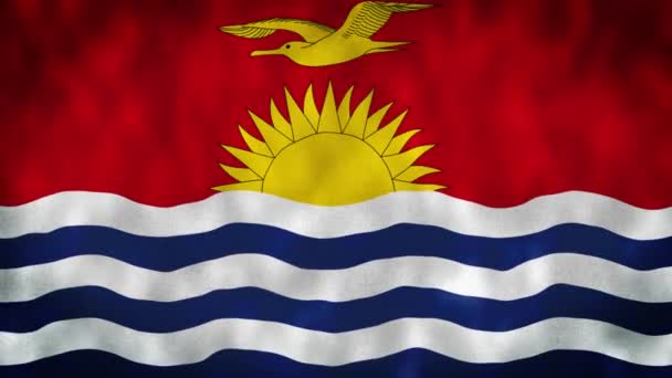 Kiribati Waving Flag Bandeira Kiribati Bandeira Kiribati Waving Animation Bandeira — Vídeo de Stock