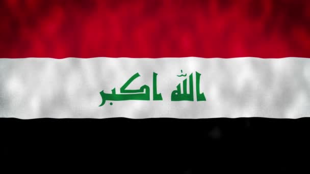 Флаг Iraq Размахивающий Ветру Высококачественной Текстурой Флаге Бесшовная Анимация Иракского — стоковое видео