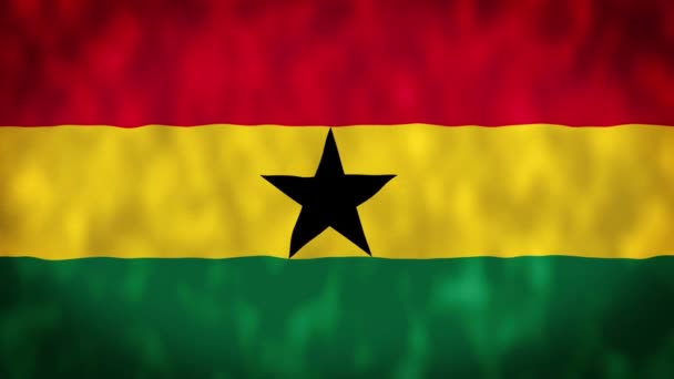 旗のループを振る ガーナの国旗 現実的なアニメーション ガーナのアクラ — ストック動画