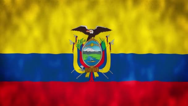 Ecuador Flaga Płynna Animacja Pętli Flaga Narodowa Ecuador — Wideo stockowe