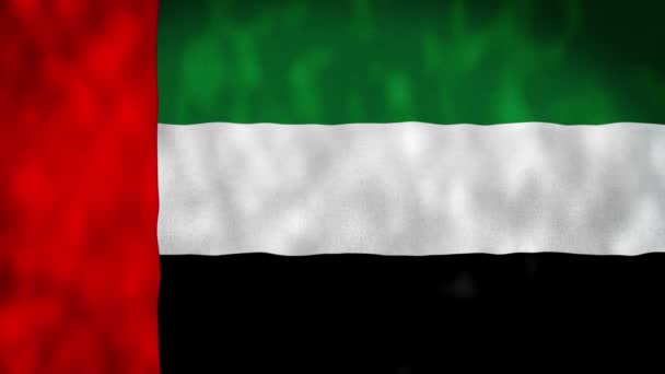 阿布扎比 阿拉伯联合酋长国 Uae标志是挥动3D动画 阿拉伯联合酋长国的国旗在风中飘扬 阿联酋的国旗 杜拜无缝循环动画的标志 — 图库视频影像