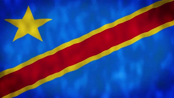 Kongon Demokraattinen Tasavalta Heiluttaa Lippua Kongon Demokraattinen Tasavalta Lippu Kongon — kuvapankkivideo
